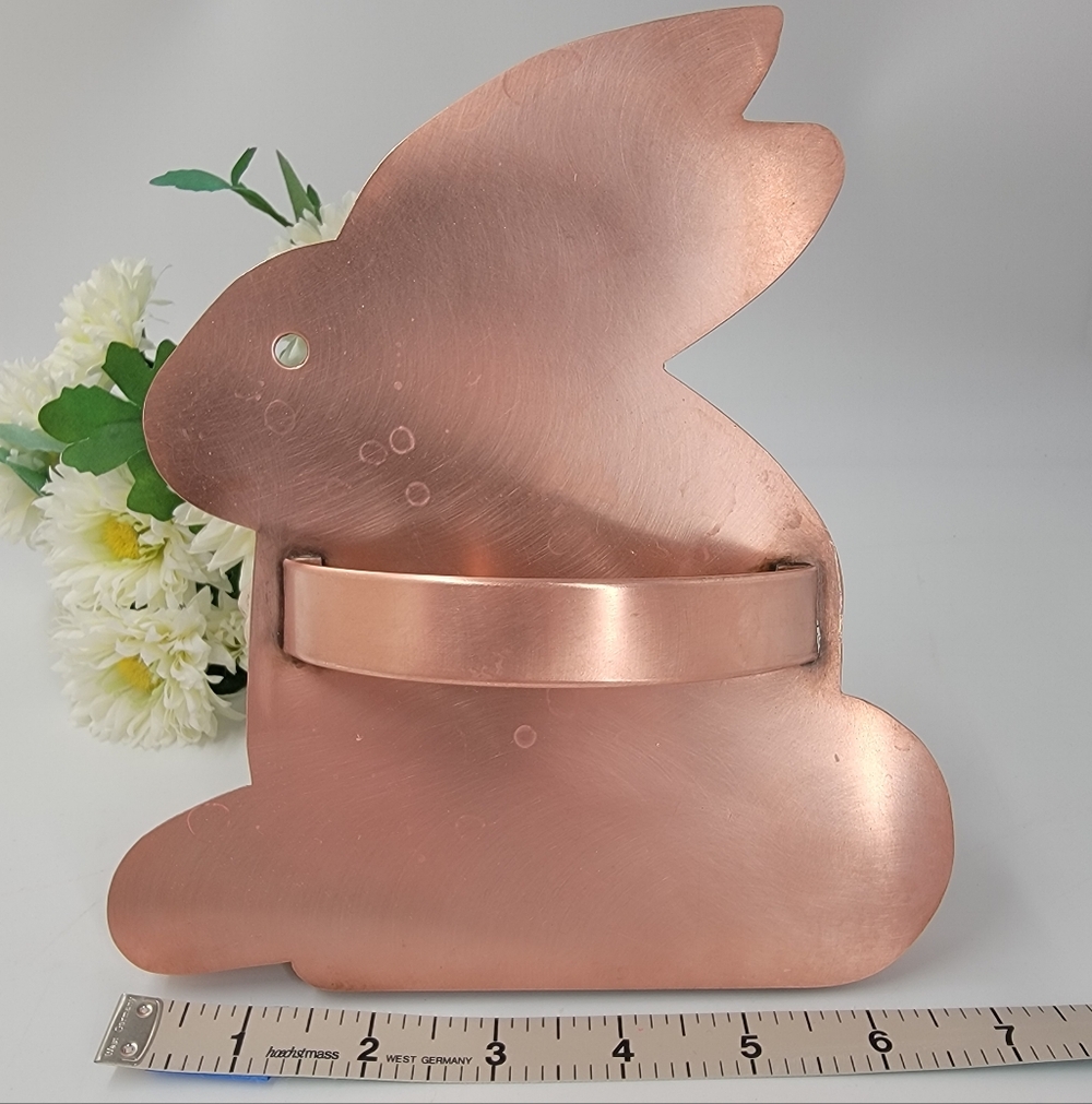 Bunny Cookie Cutter XLarge Solid Copper Vintage 7" x 8"